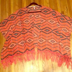 Coral printed beach cover up